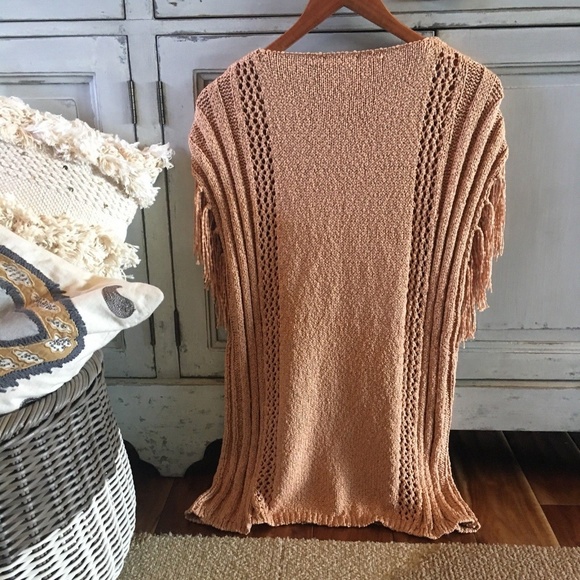 New Super Soft Chenille Fringe Sleeve Boho Sweater - Picture 5 of 7